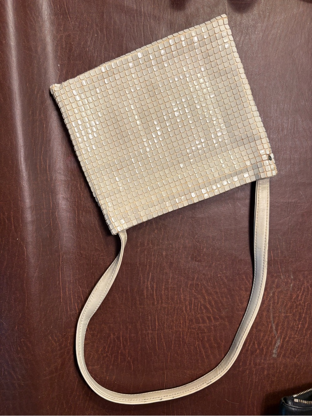 Cream Mosaic Tile Shoulder Bag